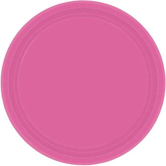 Paper Plates 23cm Round 20CT FSC - Bright Pink NPC