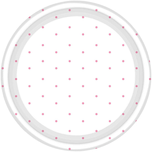 Dots Paper Plates 17cm Round 8CT FSC -  New Pink NPC