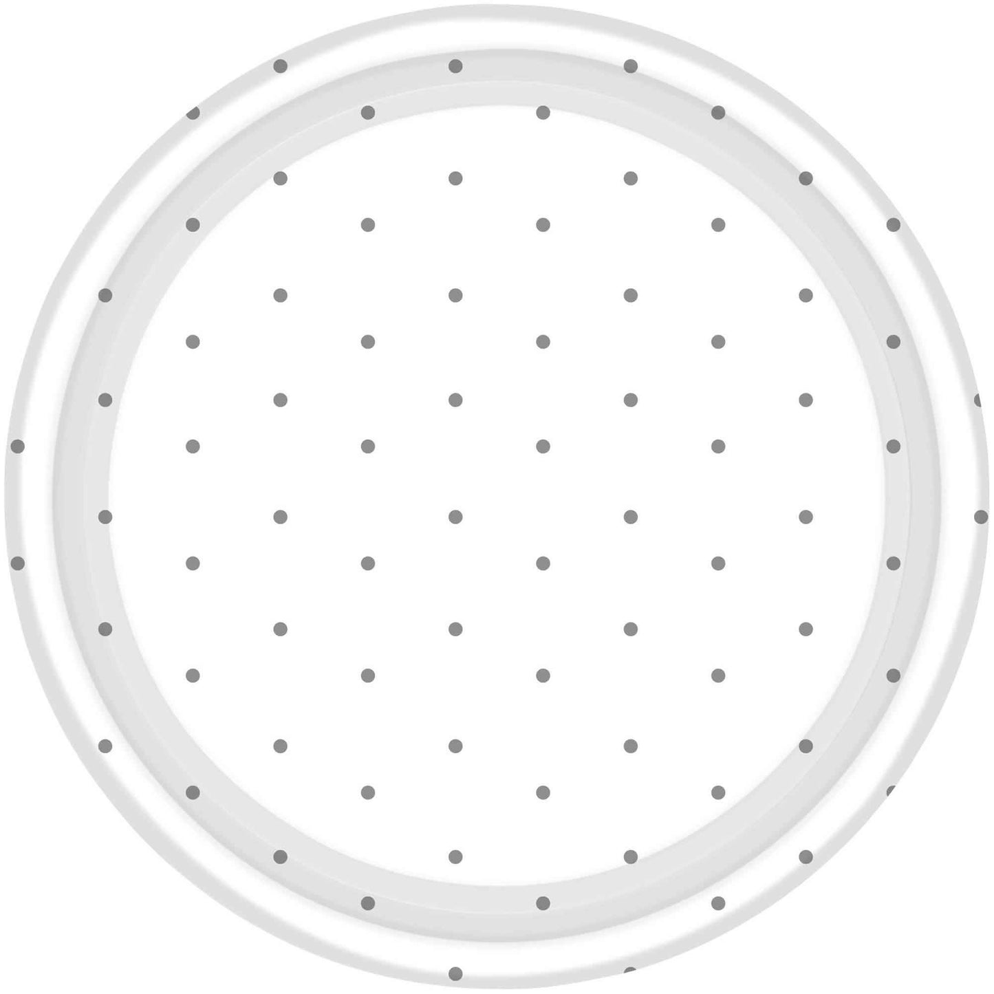 Dots Paper Plates 17cm Round 8CT FSC -  Silver NPC