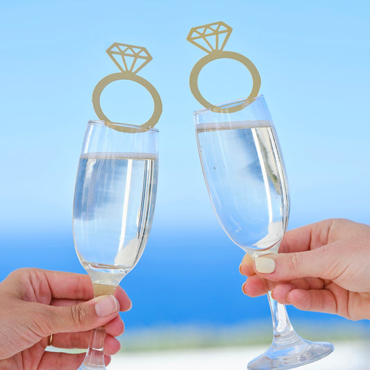 Engagement Party Ring Drink Topper Decorations FSC