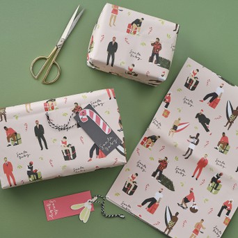Merry & Bright Santa Baby Gift Wrapping Paper FSC