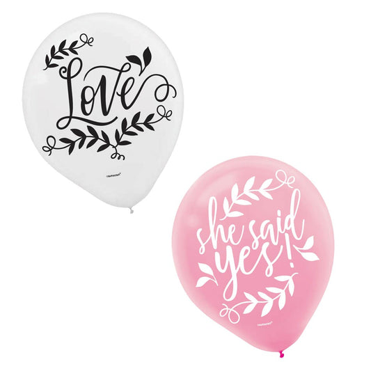 Love and Leaves 30cm Latex Balloons Assorted Colours
