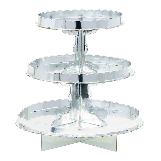 Cupcake 3 Tier Treat Stand Silver