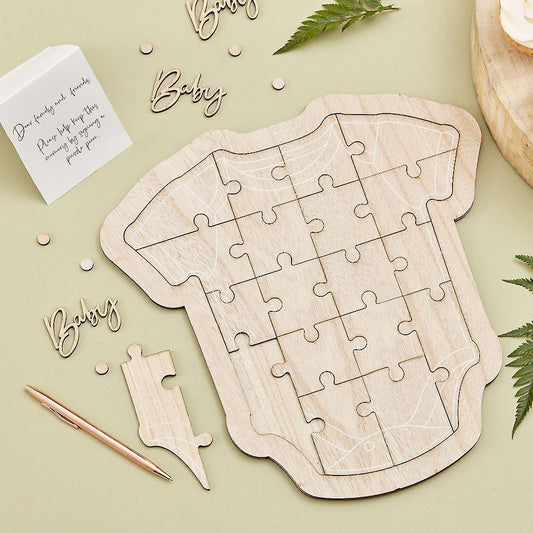 Botanical Baby Wooden Baby Grow Guest Book
