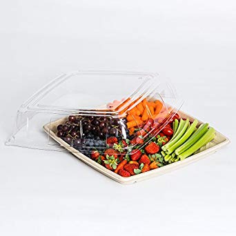 Large Square Pulp Platter With PET Lid