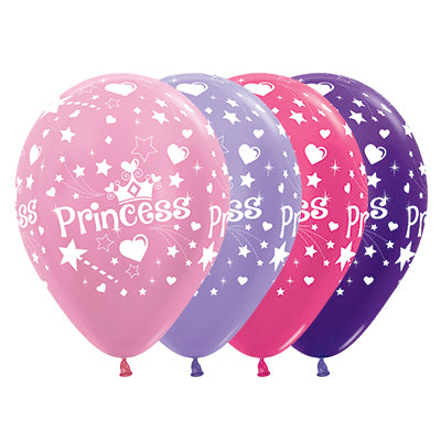 Sempertex 30cm Princess Theme Satin Pearl & Metallic Assorted Latex Balloons, 25PK