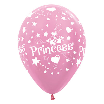 Sempertex 30cm Princess Theme Satin Pearl Pink Latex Balloons, 25PK