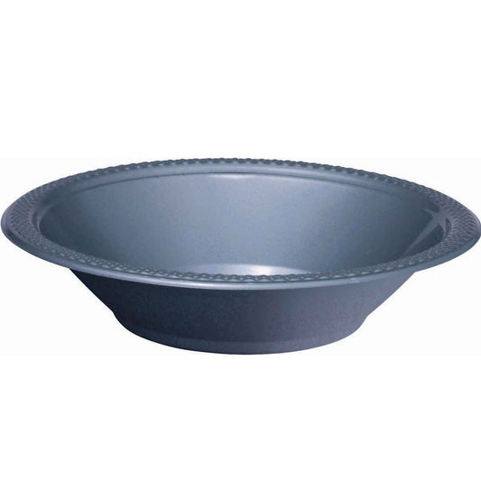 Premium Plastic Bowls 355ml 20 Pack - Silver