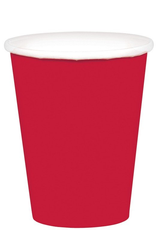 266ml Cups Paper 20 Pack - Apple Red