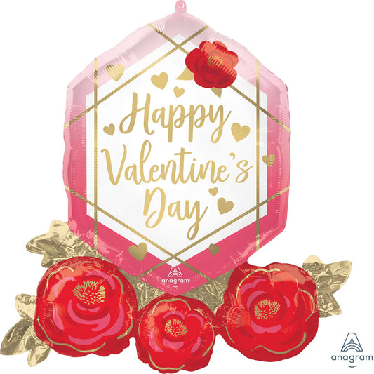 SuperShape XL Happy Valentine's Day Gem & Roses P35