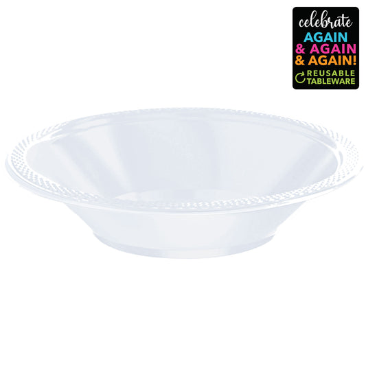 Premium Plastic Bowls 355ml 20 Pack - Clear