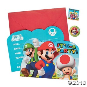 Super Mario Brothers Postcard Invitations