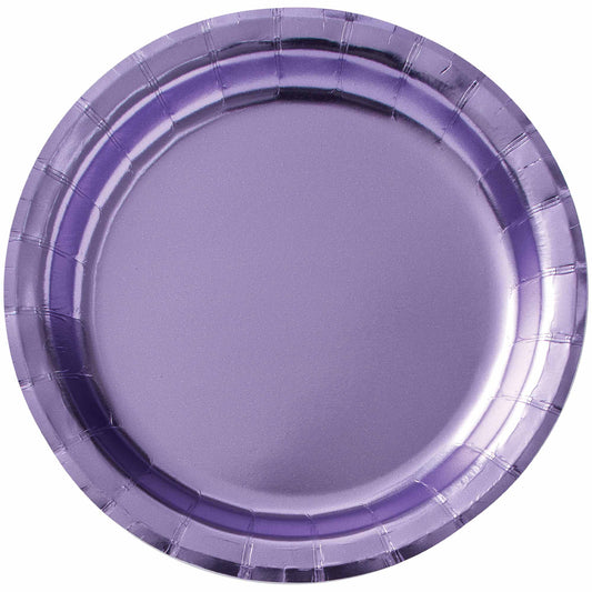 Metallic 17cm Lavender Round Plates