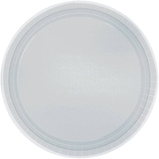 Paper Plates 9"/23cm Round 8CT - Silver