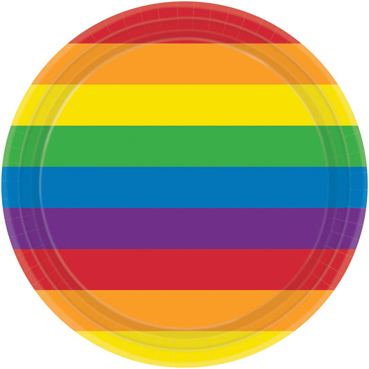 Rainbow 23cm Round Paper Plates