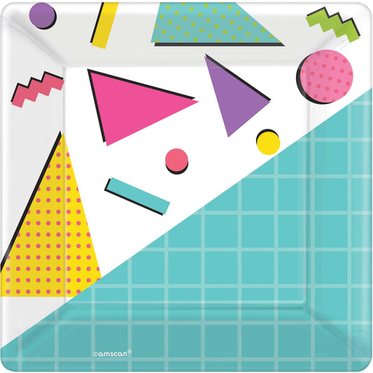 Awesome Party 80's 17cm Square Paper Plates