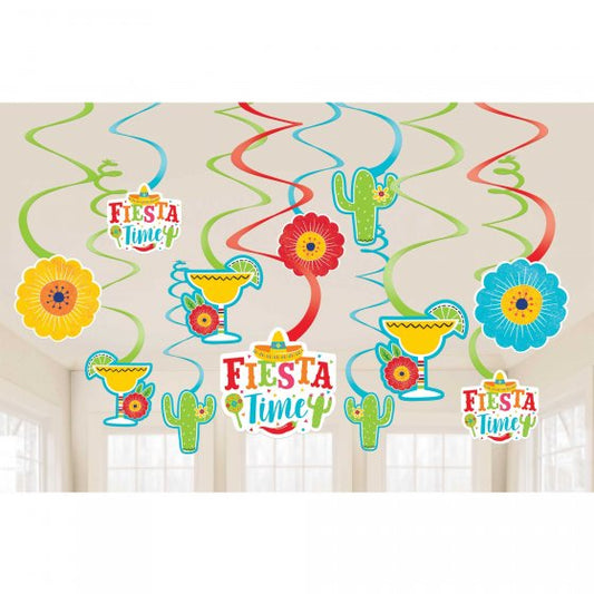 Fiesta Hanging Swirl Decorations Value Pack