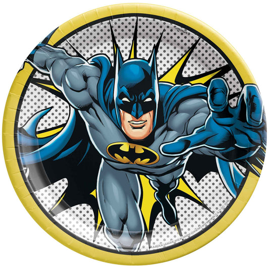 Batman Heroes Unite 23cm Round Paper Plates