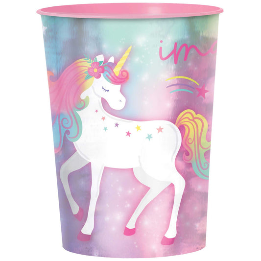 Enchanted Unicorn Favor Cup Metallic Plastic 473ml
