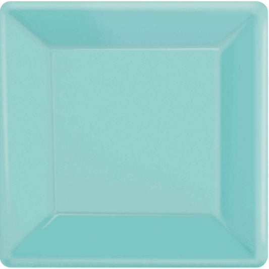 Paper Plates 26cm Square 20CT - Robin's Egg Blue