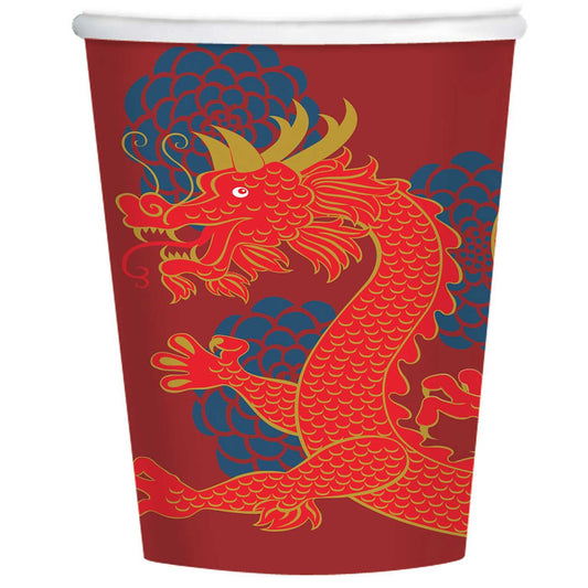 Chinese New Year 237ml Paper Cups Hot Stamped