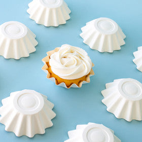 White Bloom Baking Cups