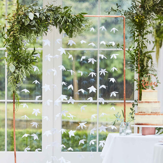 Botanical Wedding Backdrop White Origami Flowers