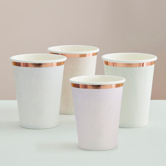 Mix It Up 9oz/266ml Paper Cups Pastel Mixed Pack Foiled
