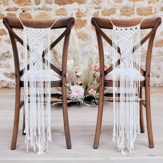 A Touch of Pampas Chair Decorations  Macrame