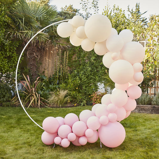 Balloon Arch Pink, Cream & White