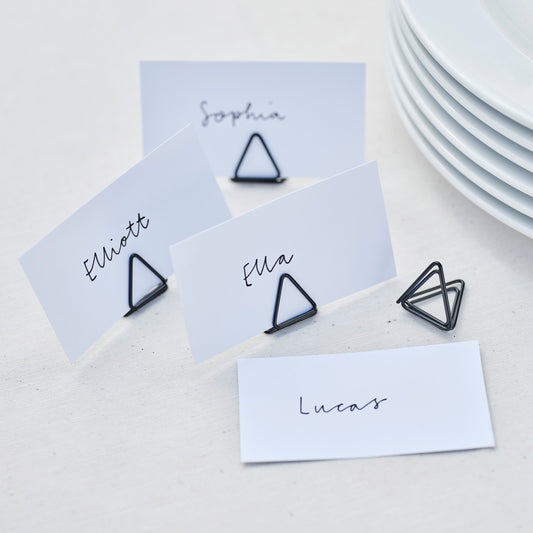 Contemporary Wedding Black Wire Place Card Holders
