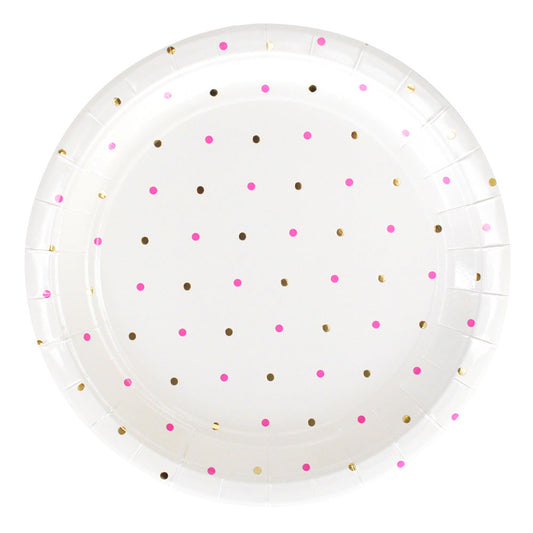 Pink & Rose Gold Spots Large Plate