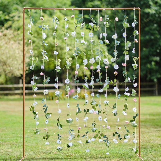 Hello Spring Hanging Flower Curtain Party Backdrop
