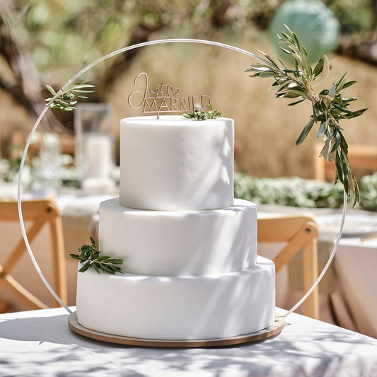 Sage Wedding Wooden Hoop Wedding Cake Stand