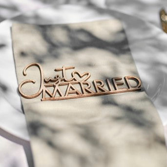Sage Wedding Wooden Just Married Place Setting