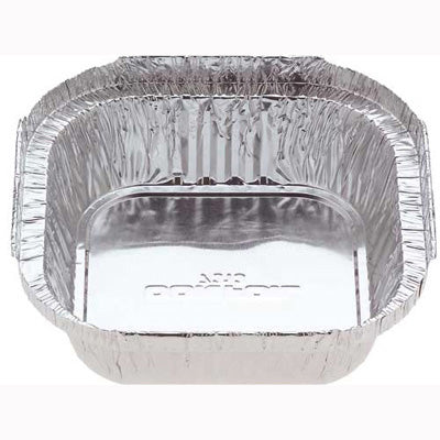 7313 - 340ml Deep Small Square Foil Container - Pack of 100