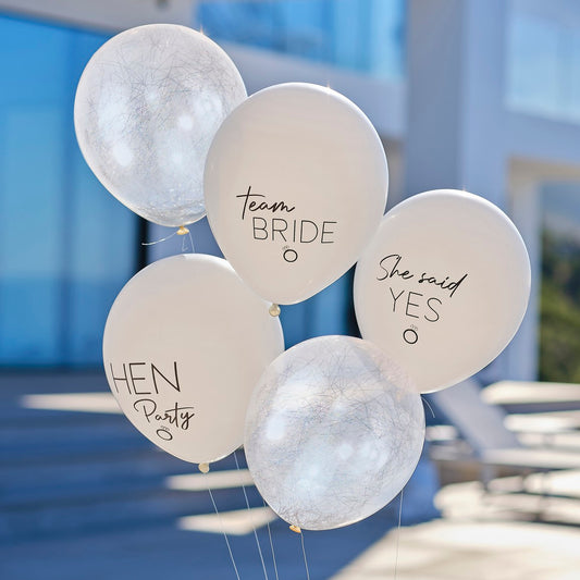 Hen Weekend Silver, White & Nude Hen Party Balloon Bundle