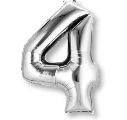 SuperShape Silver Numeral 4.  L34
