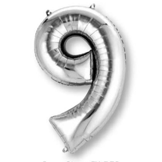 SuperShape Silver Numeral 9.  L34