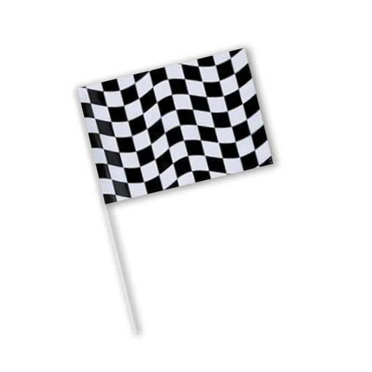 Black & White Check Flag Plastic 15cm x 24cm