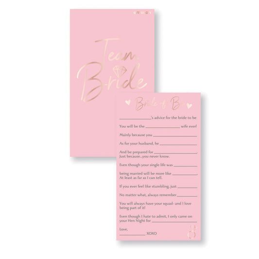 Team Bride Hen's Night Advice Cards FSC 8Pk