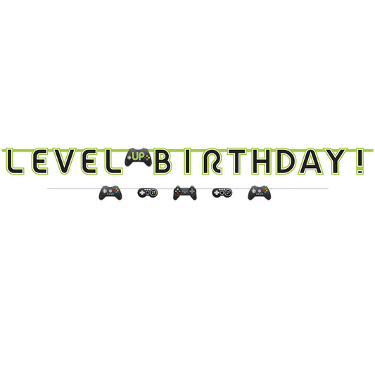Level Up Gaming Jumbo Birthday Banner Kit FSC
