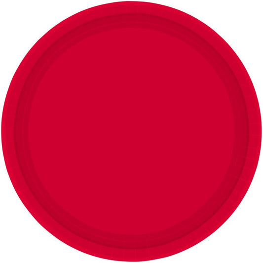 Paper Plates 23cm Round 20CT FSC - Apple Red NPC