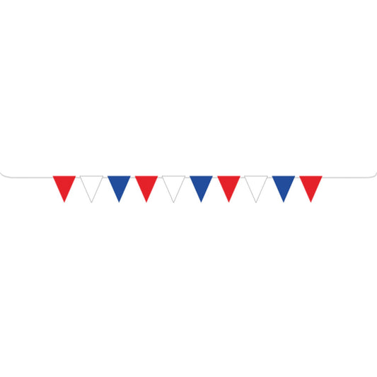 Patriotic Pennant Banner Red, White & Blue FSC 5m