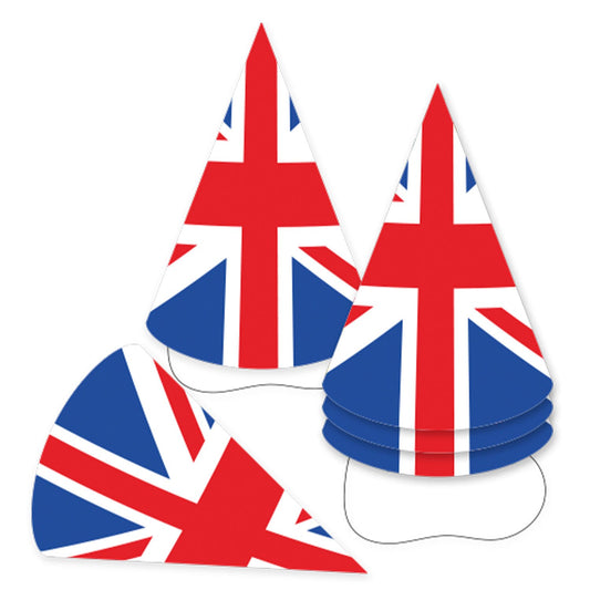 Patriotic British Flag Cone Hats FSC
