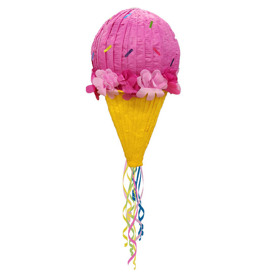 Ice Cream Cone 3D Shape Pull String Pinata FSC