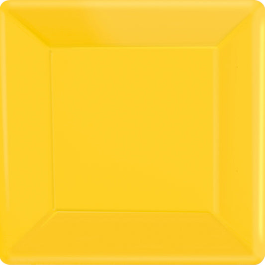 Paper Plates 17cm Square 20CT FSC - Sunshine Yellow NPC