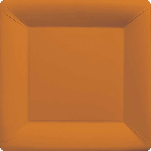 Paper Plates 17cm Square 20CT FSC - Pumpkin Orange NPC
