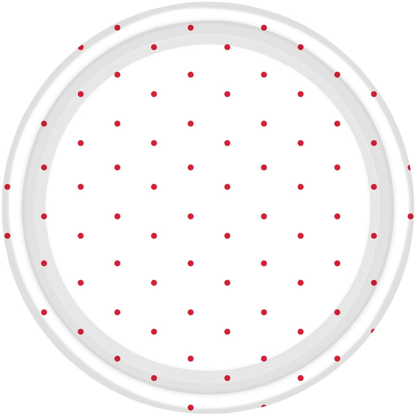 Dots Paper Plates 17cm Round 8CT FSC -  Apple Red NPC