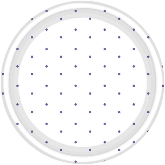Dots Paper Plates 17cm Round 8CT FSC - New Purple NPC